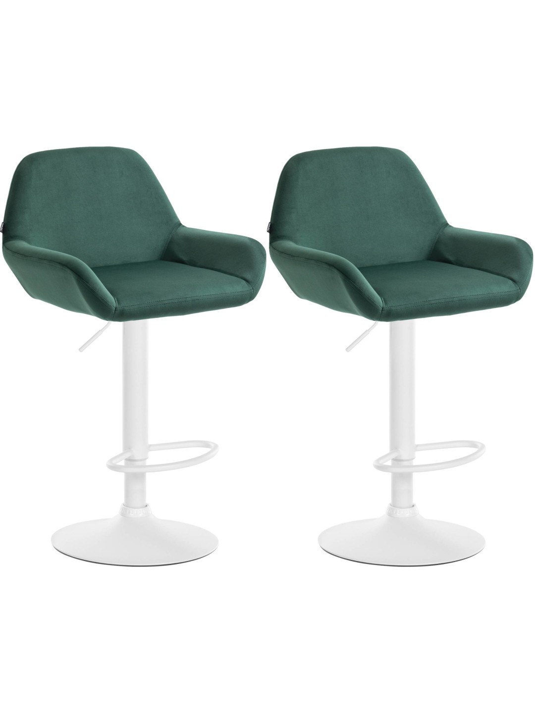 2 db bárszék készlet Braga bársony, sötétzöld