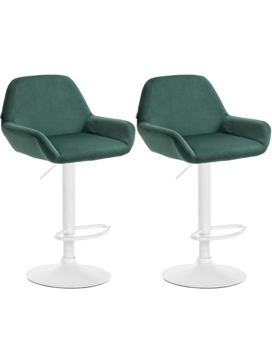 2 db bárszék készlet Braga bársony, sötétzöld