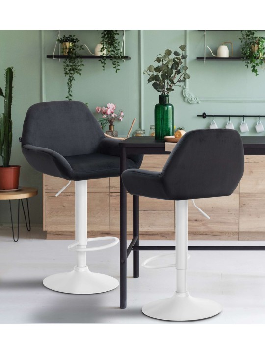 2 db bárszék készlet Braga bársony, fekete