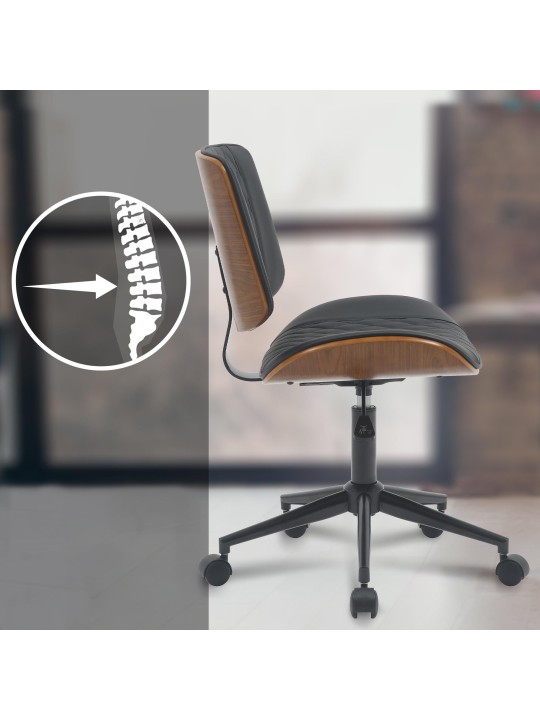 Irodai szék Plover műbőr, dió/fekete