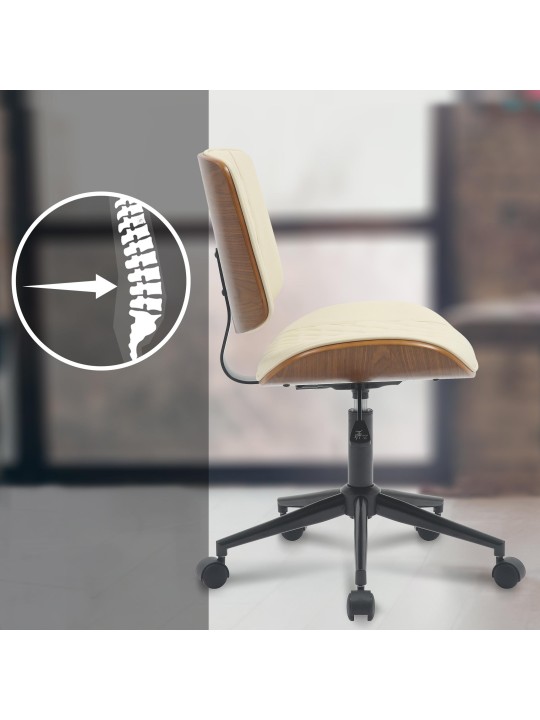 Irodai szék Plover műbőr, dió/krém