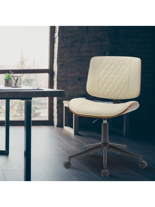 Irodai szék Plover műbőr, dió/krém