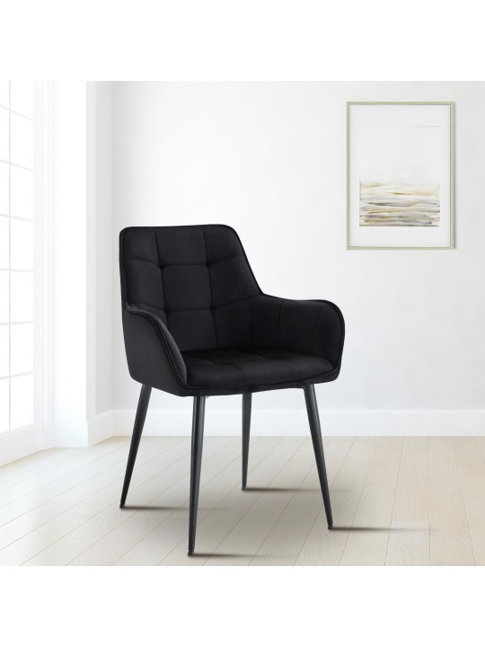 Ferndale bársony étkezőszék, fekete