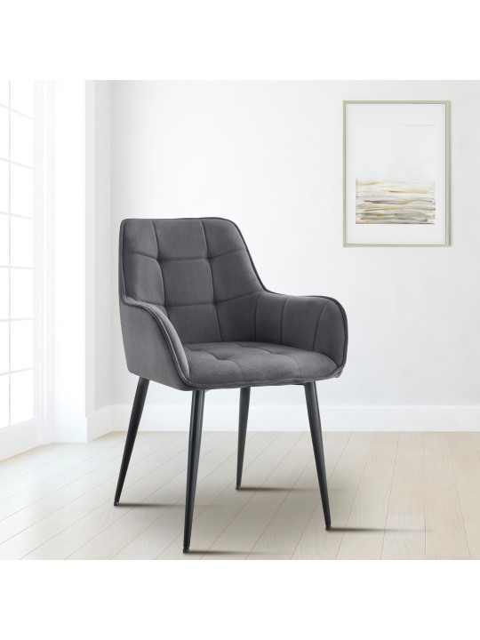 Ferndale bársony étkezőszék, sötétszürke