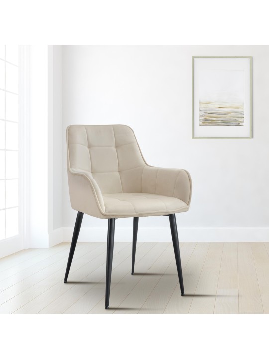 Ferndale bársony étkezőszék, krém