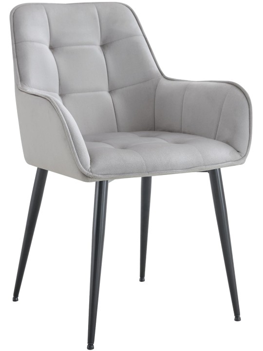 Ferndale bársony étkezőszék, világosszürke