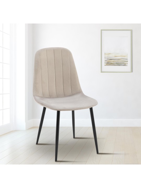 4 db Baxter bársony étkezőszék készlet, szürke