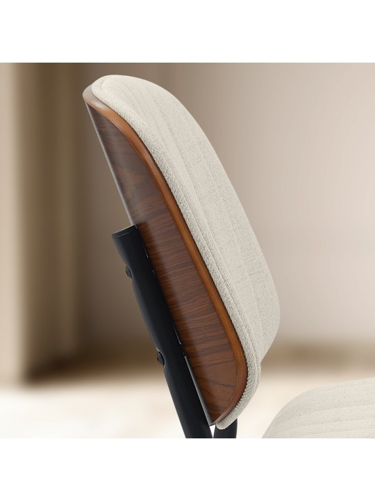 Látogatószék Tiffin szövet, dió/krém