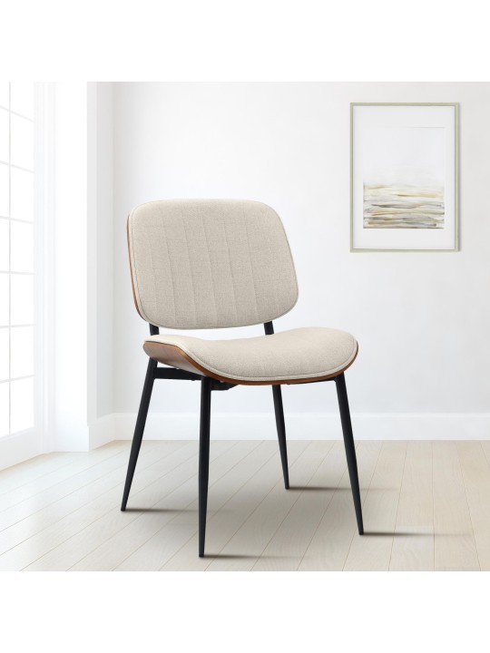 Látogatószék Tiffin szövet, dió/krém