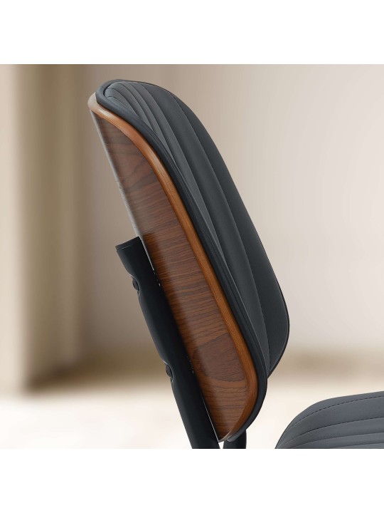 Tiffin műbőr látogatószék, dió/fekete