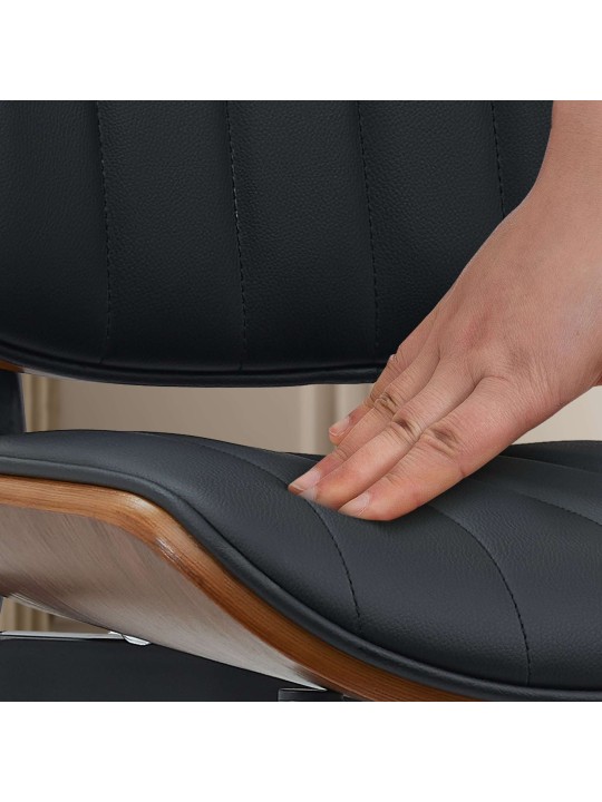 Tiffin műbőr látogatószék, dió/fekete