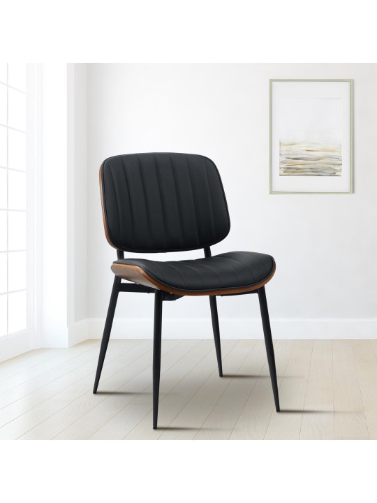 Tiffin műbőr látogatószék, dió/fekete