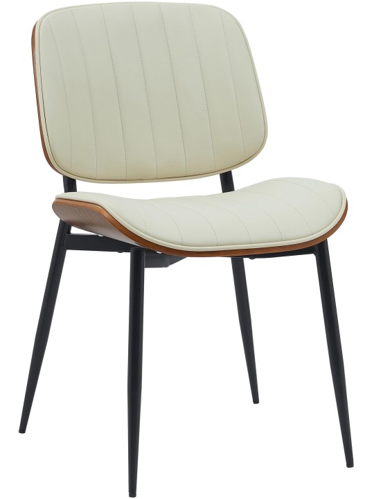 Tiffin műbőr látogatószék, dió/krém