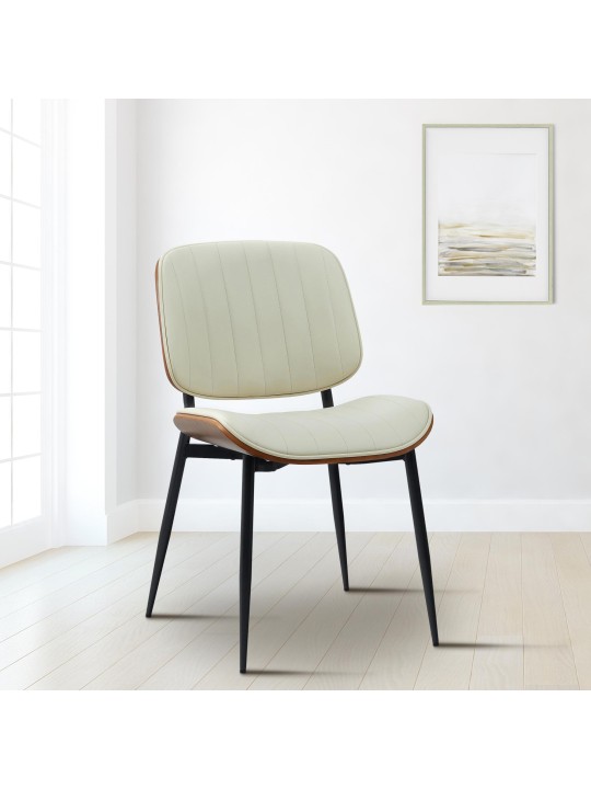 Tiffin műbőr látogatószék, dió/krém