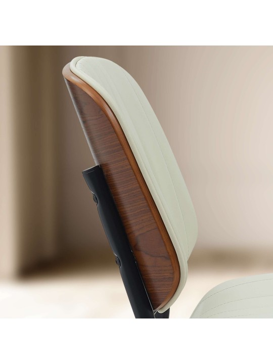 Tiffin műbőr látogatószék, dió/krém