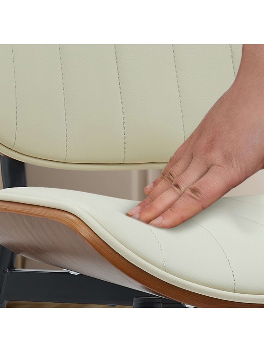 Tiffin műbőr látogatószék, dió/krém