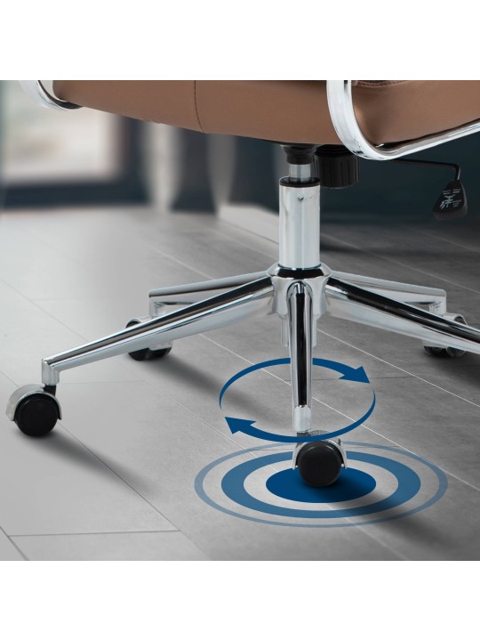 Oakland valódi bőr irodai szék, világosbarna