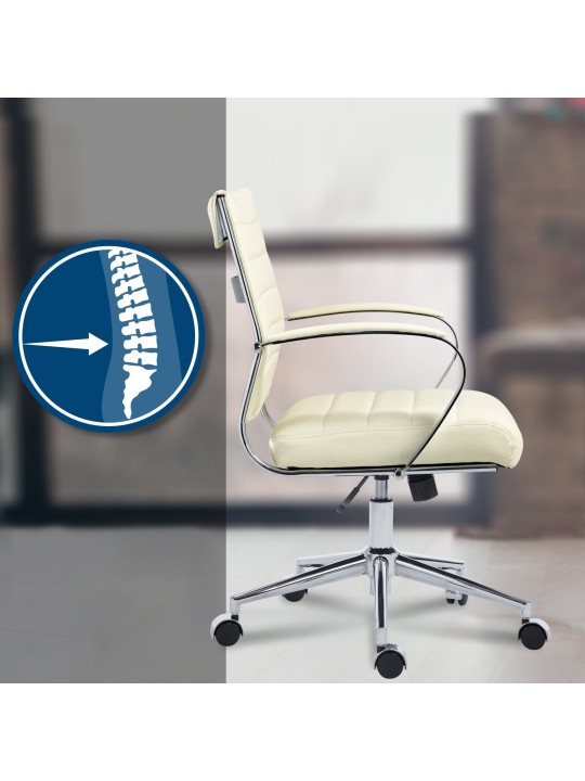 Oakland műbőr irodai szék, krém