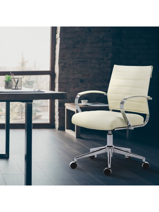 Oakland műbőr irodai szék, krém