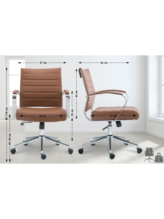 Oakland műbőr irodai szék, világosbarna