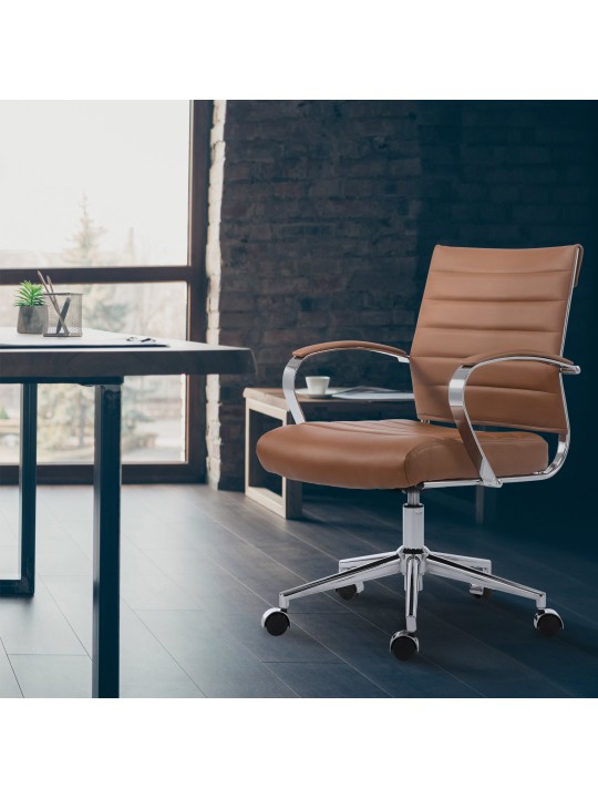 Oakland műbőr irodai szék, világosbarna