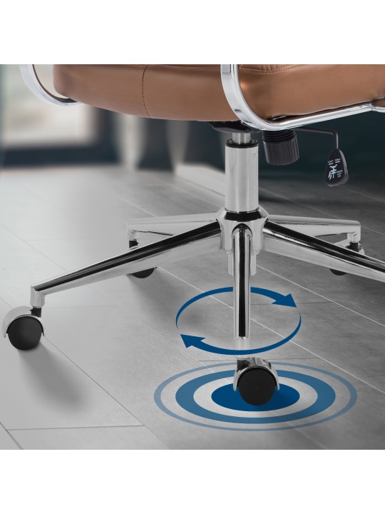 Oakland műbőr irodai szék, világosbarna