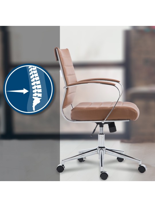 Oakland műbőr irodai szék, világosbarna