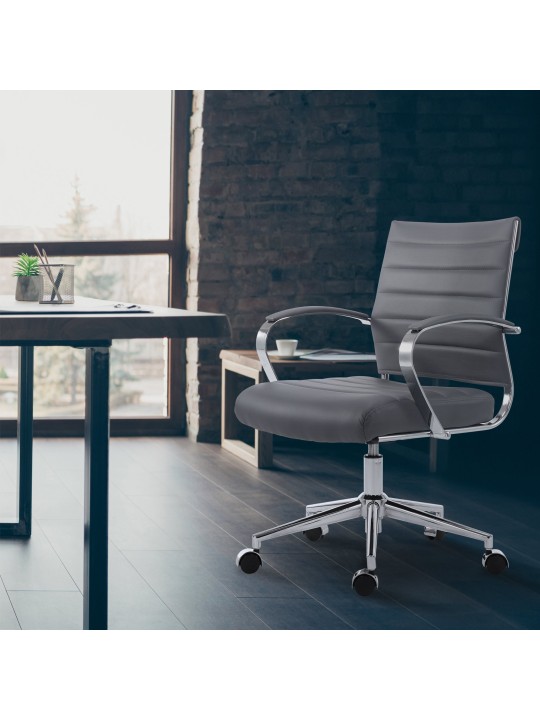 Oakland műbőr irodai szék, szürke