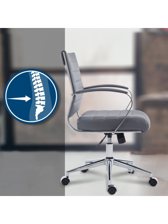 Oakland műbőr irodai szék, szürke