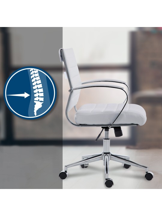 Oakland műbőr irodai szék, fehér