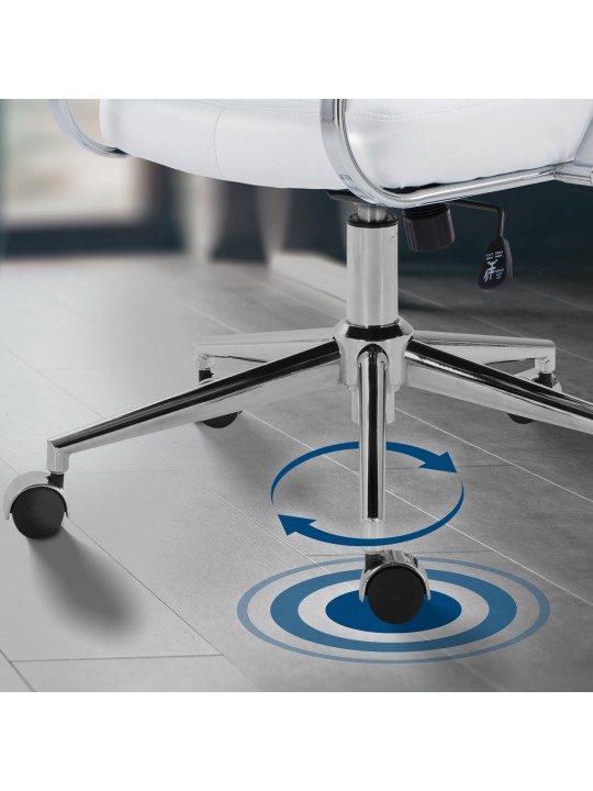 Oakland műbőr irodai szék, fehér