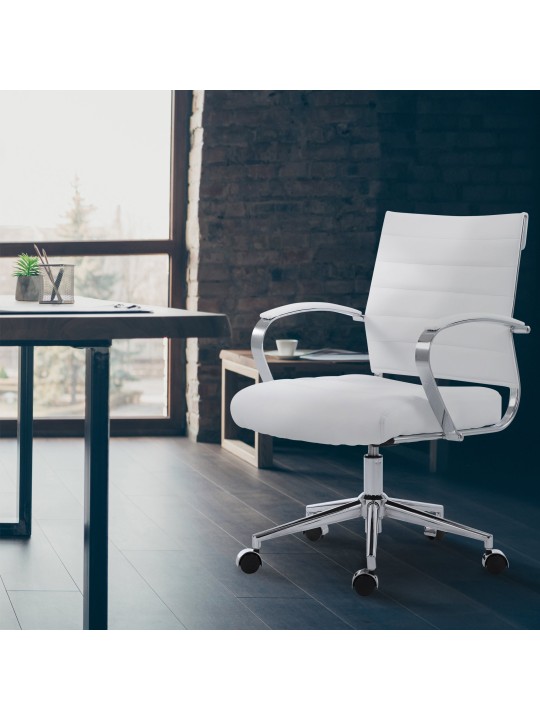 Oakland műbőr irodai szék, fehér