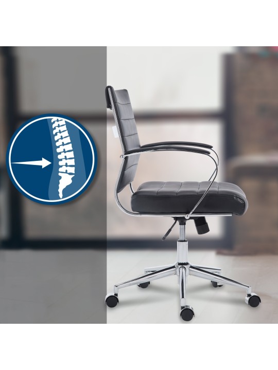 Oakland műbőr irodai szék, fekete