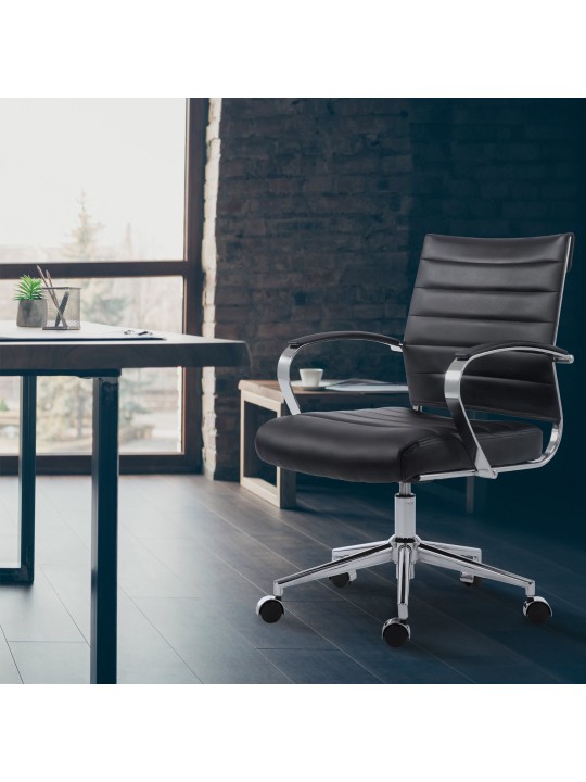 Oakland műbőr irodai szék, fekete