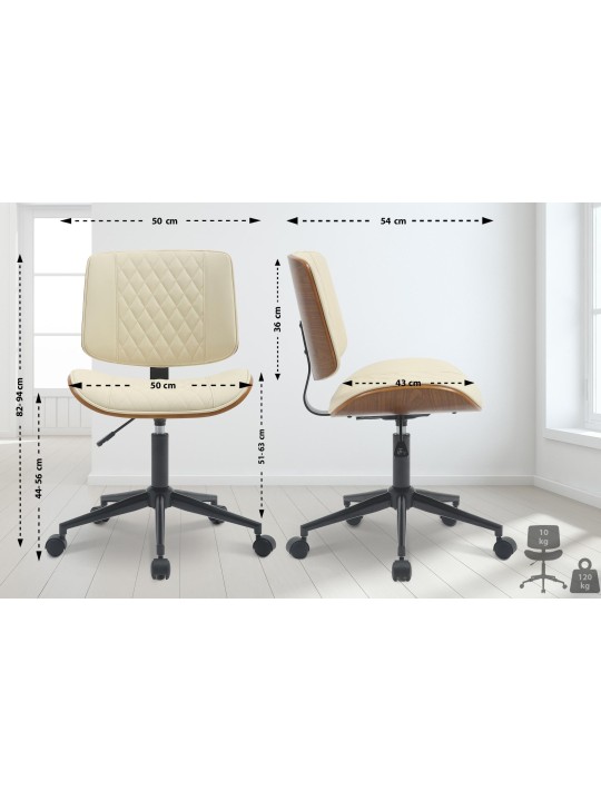 Irodai szék Plover műbőr, dió/krém