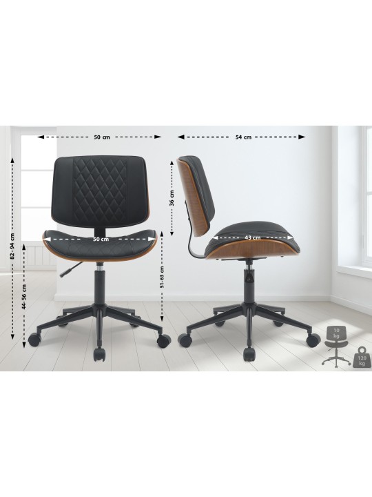Irodai szék Plover műbőr, dió/fekete