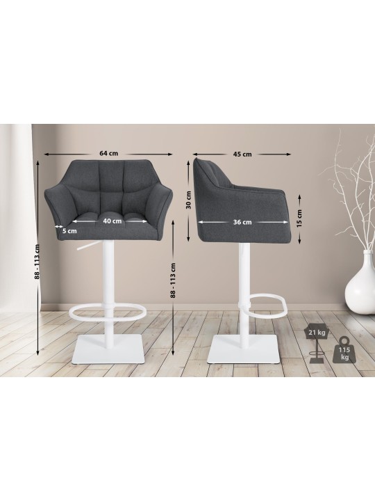 Bárszék Damaso W filc, szürke