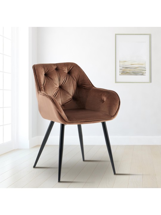 Cassis bársony látogatói szék, barna