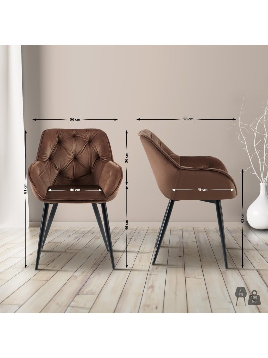 Cassis bársony látogatói szék, barna