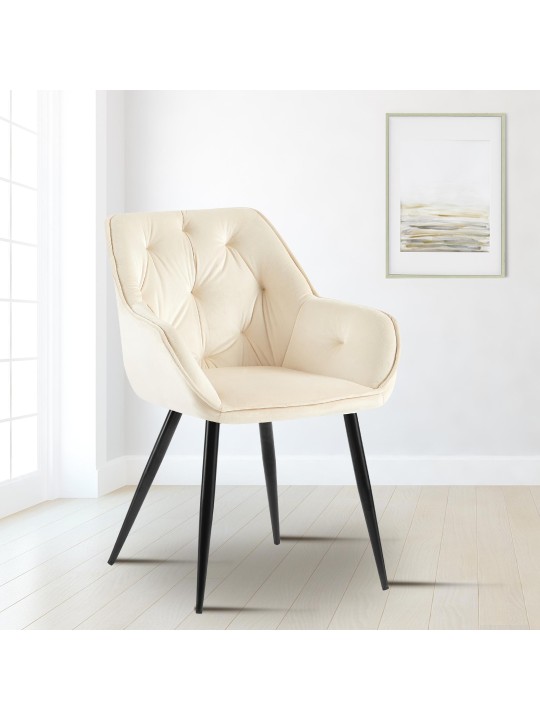 Cassis bársony látogatói szék, krém