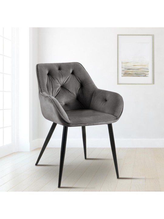 Cassis bársony látogatói szék, sötétszürke