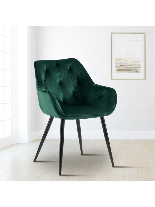 Cassis bársony látogatói szék, zöld