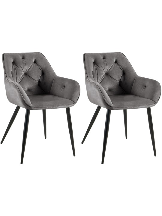 2 db étkezőszék készlet Cassis, sötétszürke