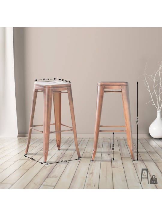 4 db Joshua bárszék készlet, réz