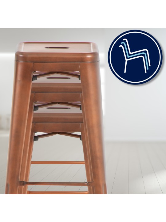 4 db Joshua bárszék készlet, réz