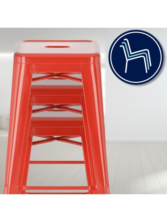 4 db Joshua bárszék készlet, piros