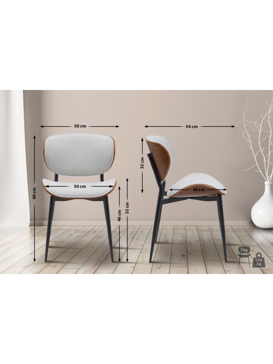 Látogatószék Enid szövet, dió/krém