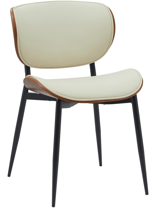 Látogatószék Enid műbőr, dió/krém