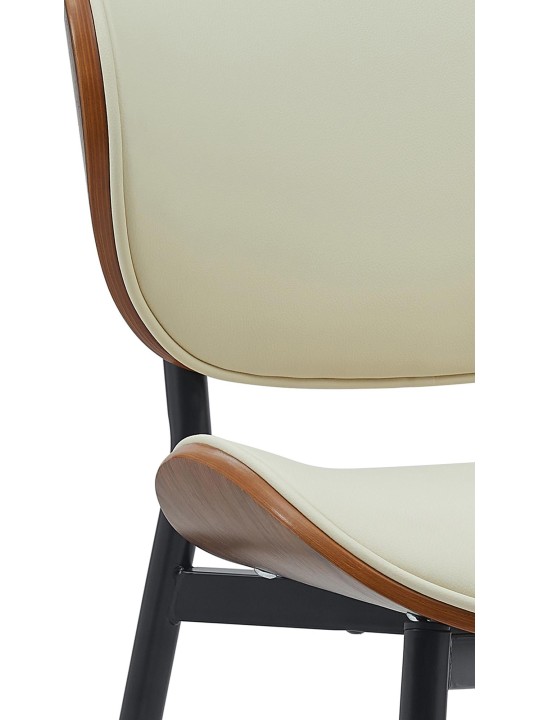 Látogatószék Enid műbőr, dió/krém