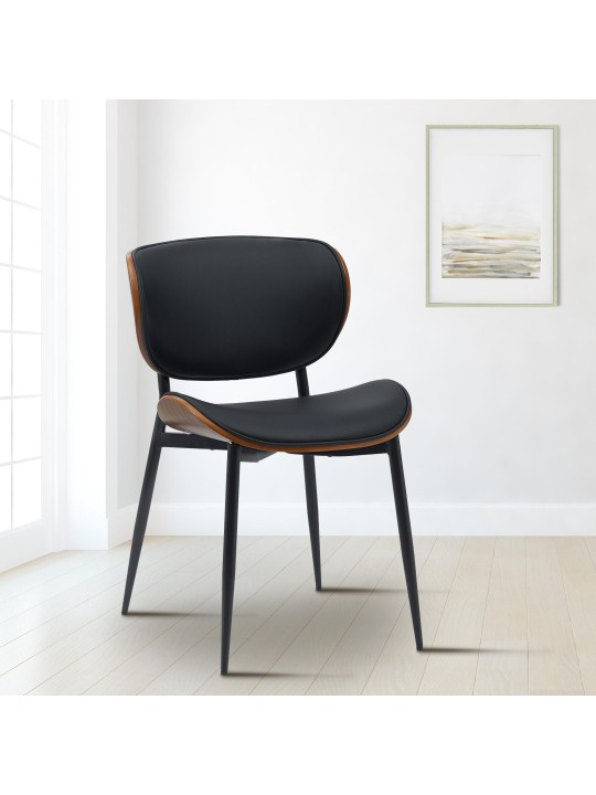 Látogatószék Enid műbőr, dió/fekete